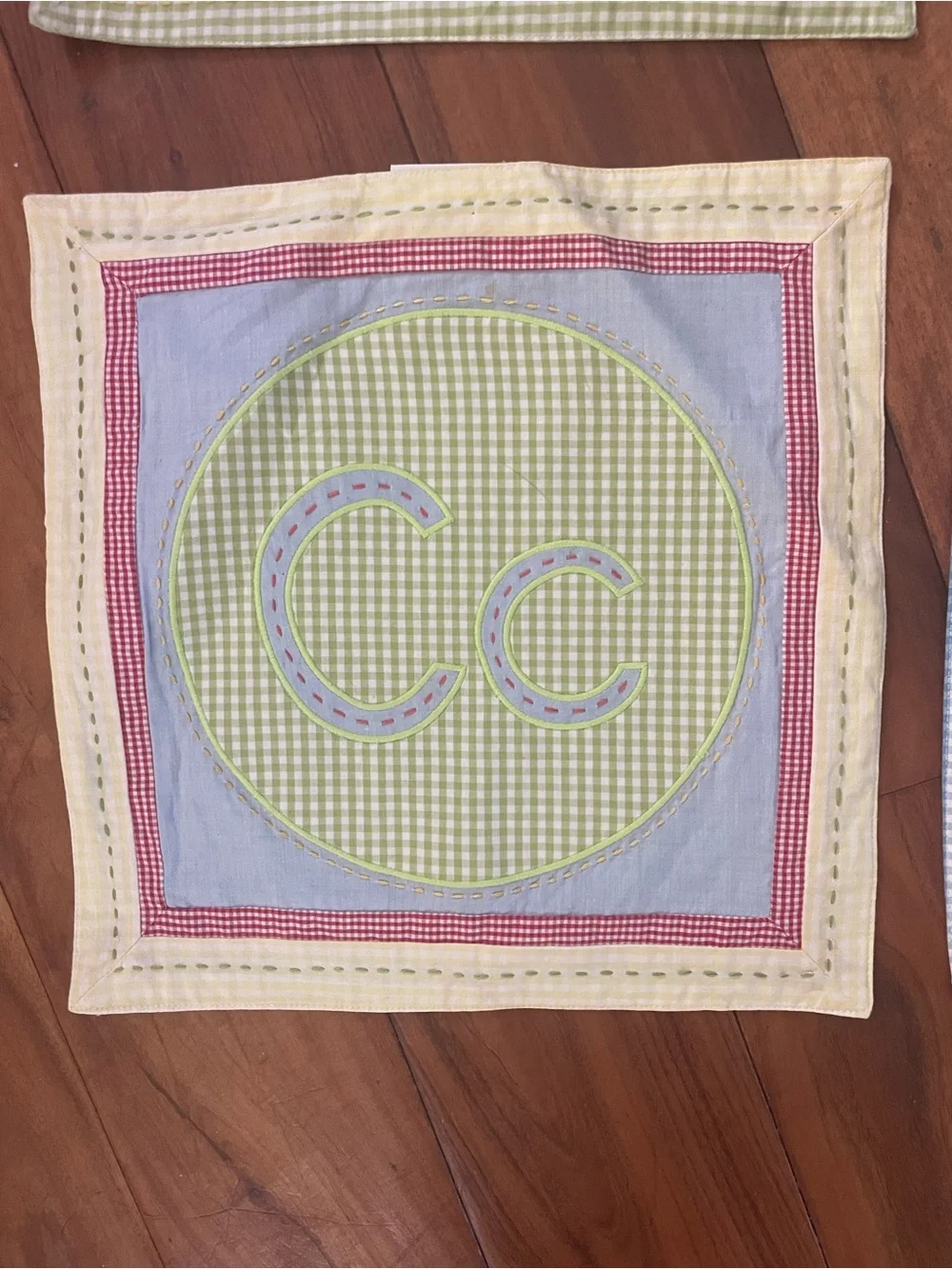 Pottery barn kids ABCs cloth quilted squares placemats hanging decor nursery